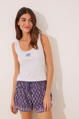 Womensecret Pijama de tirantes de algodón gris claro gris