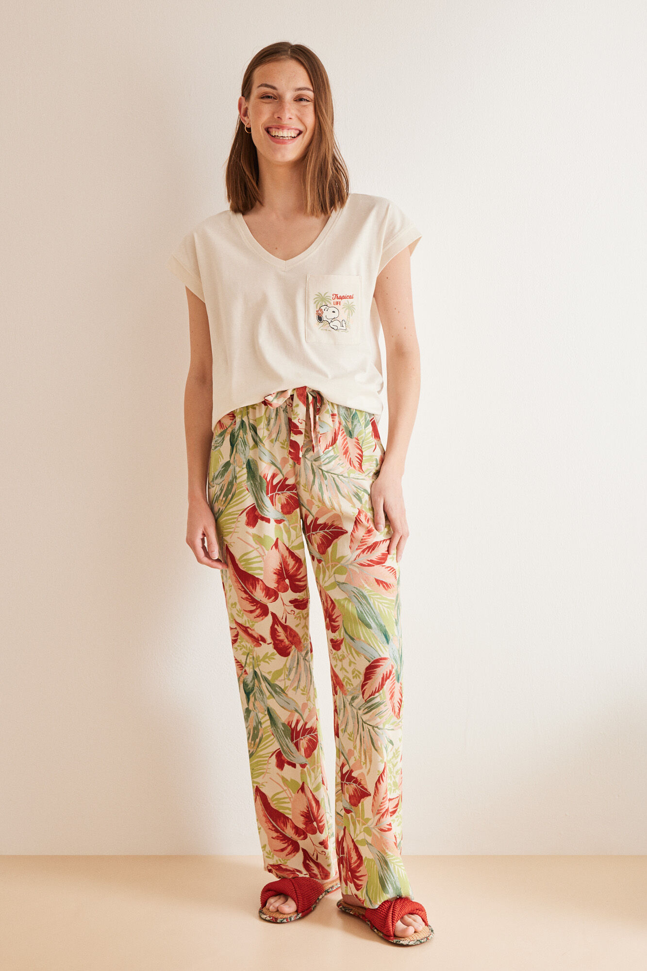 Women'secret Playera 100% algod&oacute;n manga corta Snoopy