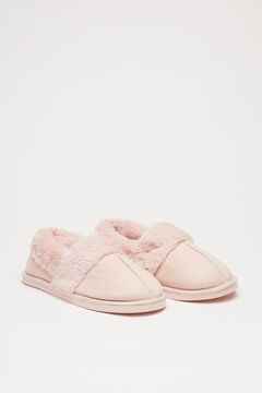 Womensecret Pantuflas peluche antelina rosa rosa