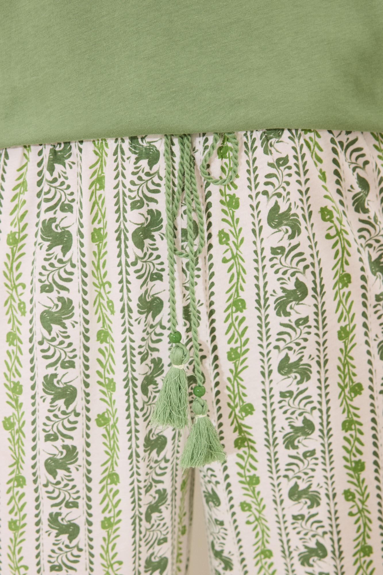 Women'secret Pijama de manga corta de algod&oacute;n con estampado verde verde