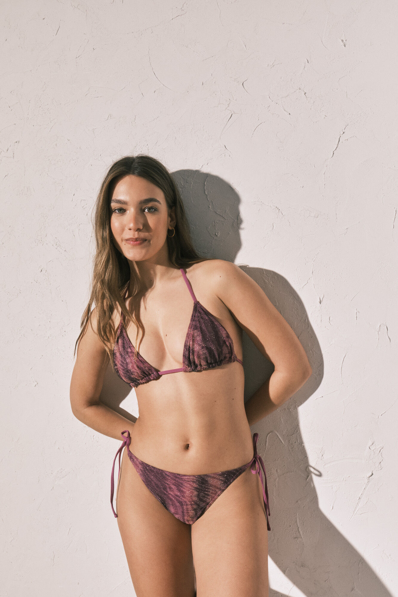 Women'secret Traje de ba&ntilde;o bikini triangular cortina estampado animal granate estampado