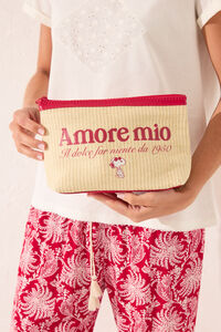 Womensecret Neceser mediano de rafia de Snoopy café