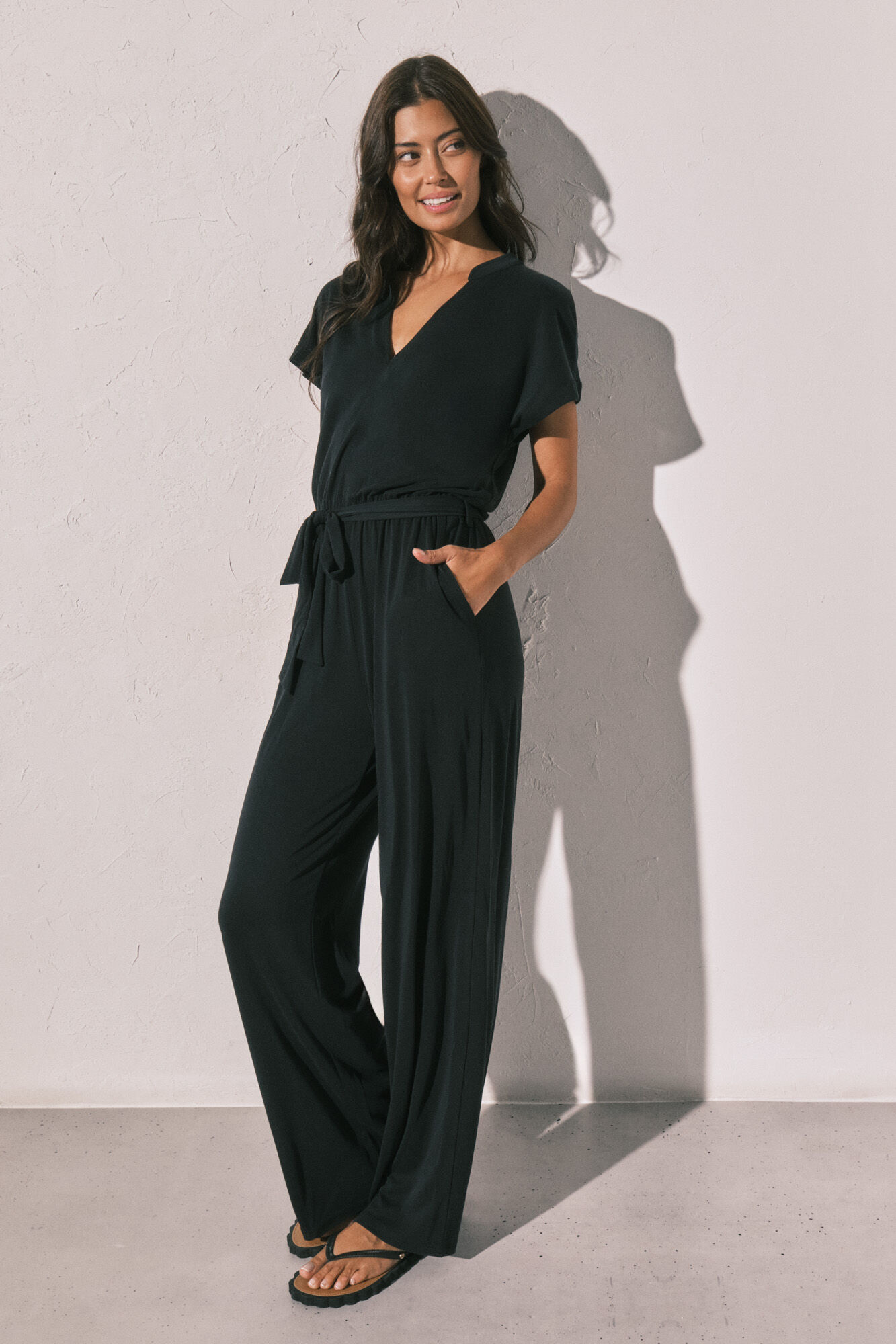 Women'secret Jumpsuit largo fluido negro negro