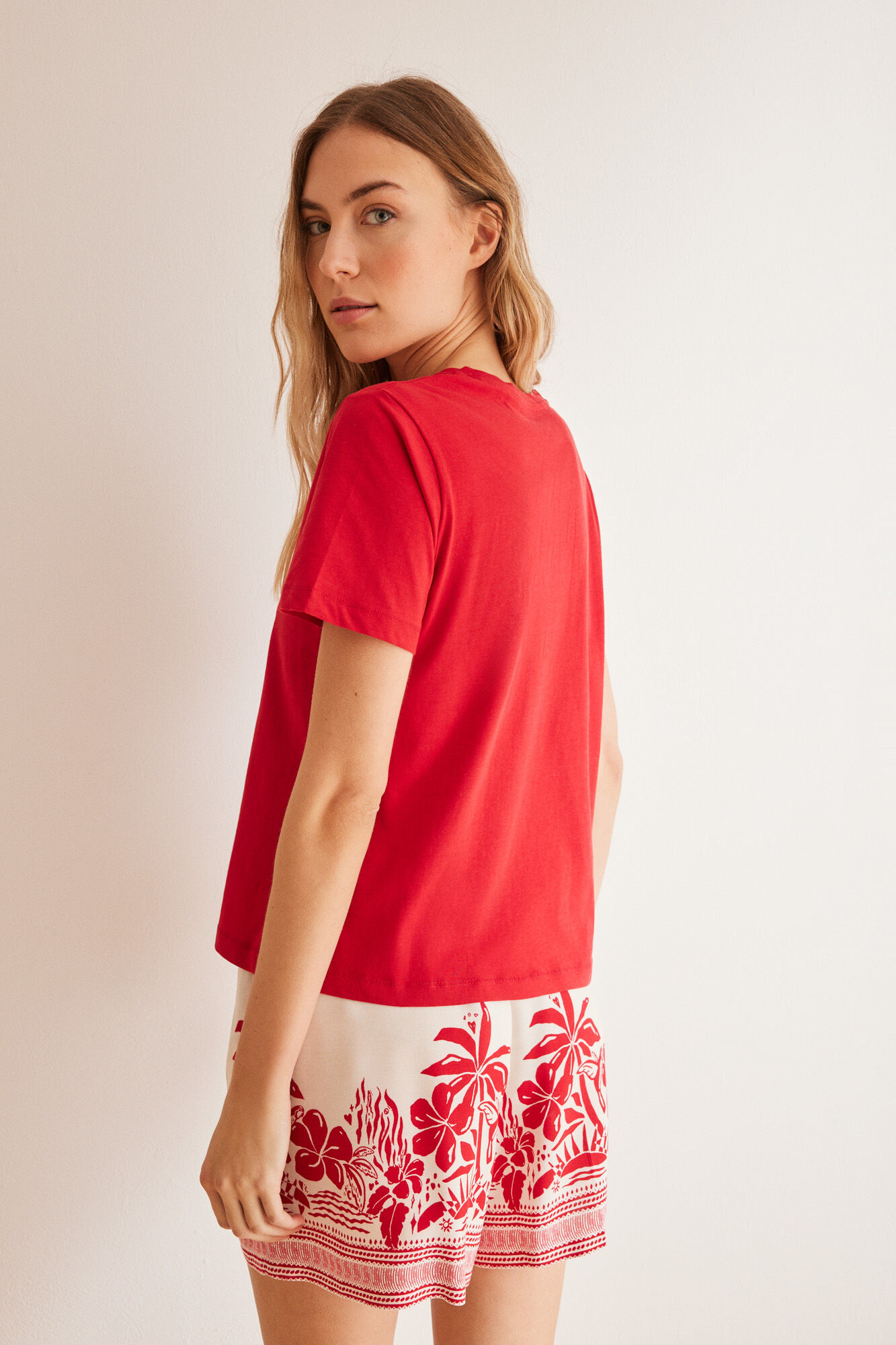 Women'secret Playera 100% algod&oacute;n rojo Snoopy  rojo