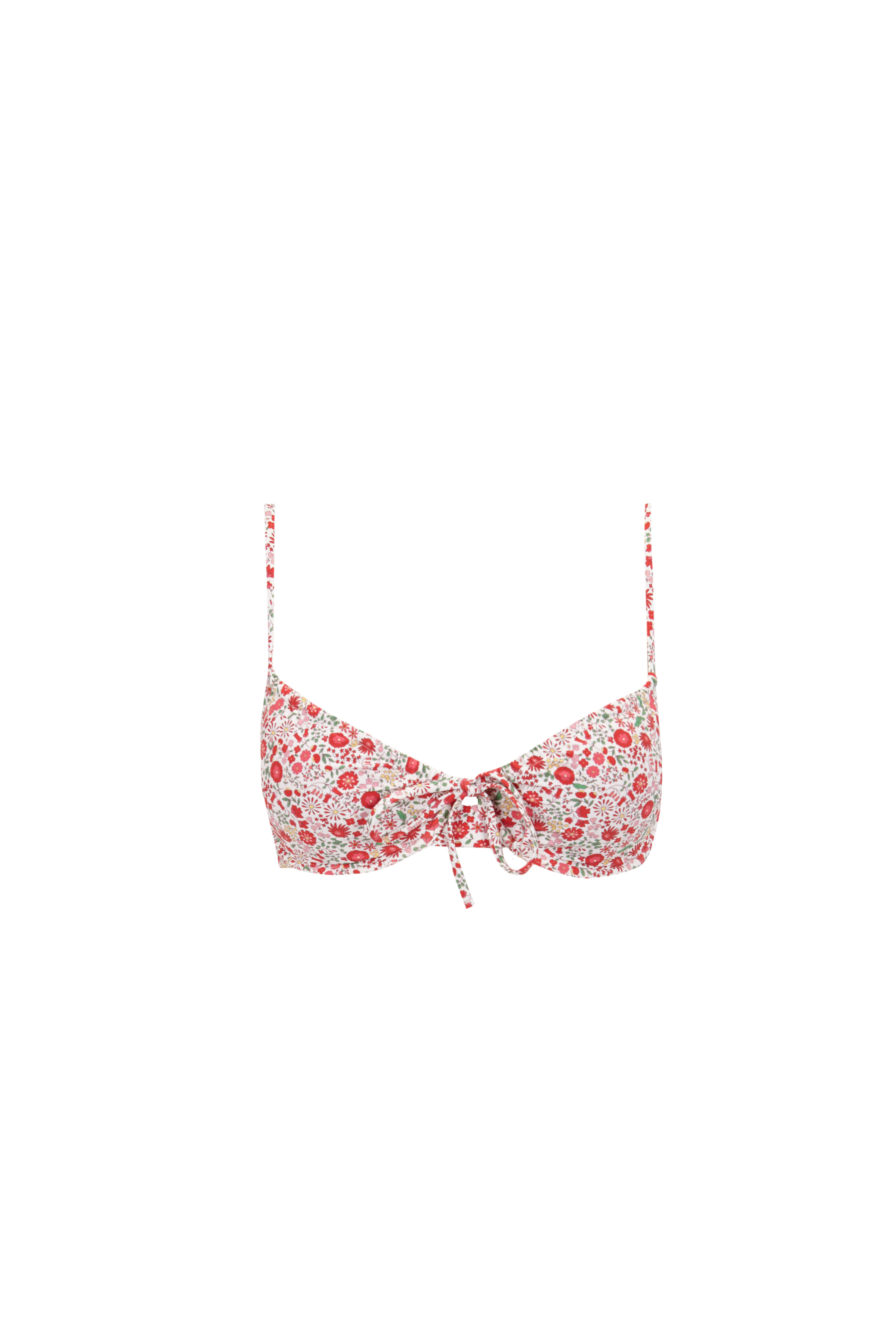 Women'secret Top de bikini mini con aro y estampado floral rojo estampado