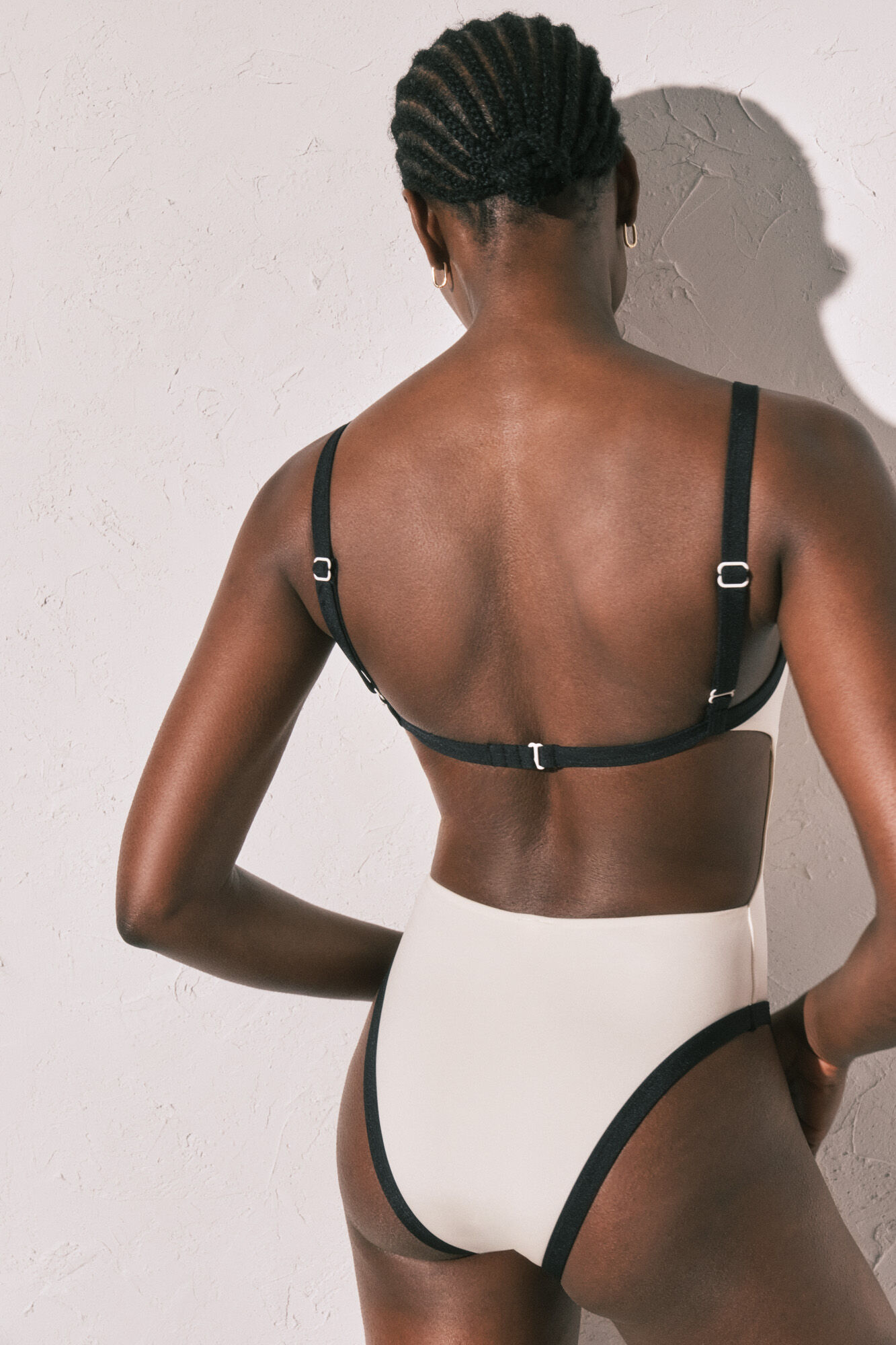 Women'secret Traje de ba&ntilde;o escote recto semi brillante blanco marfil