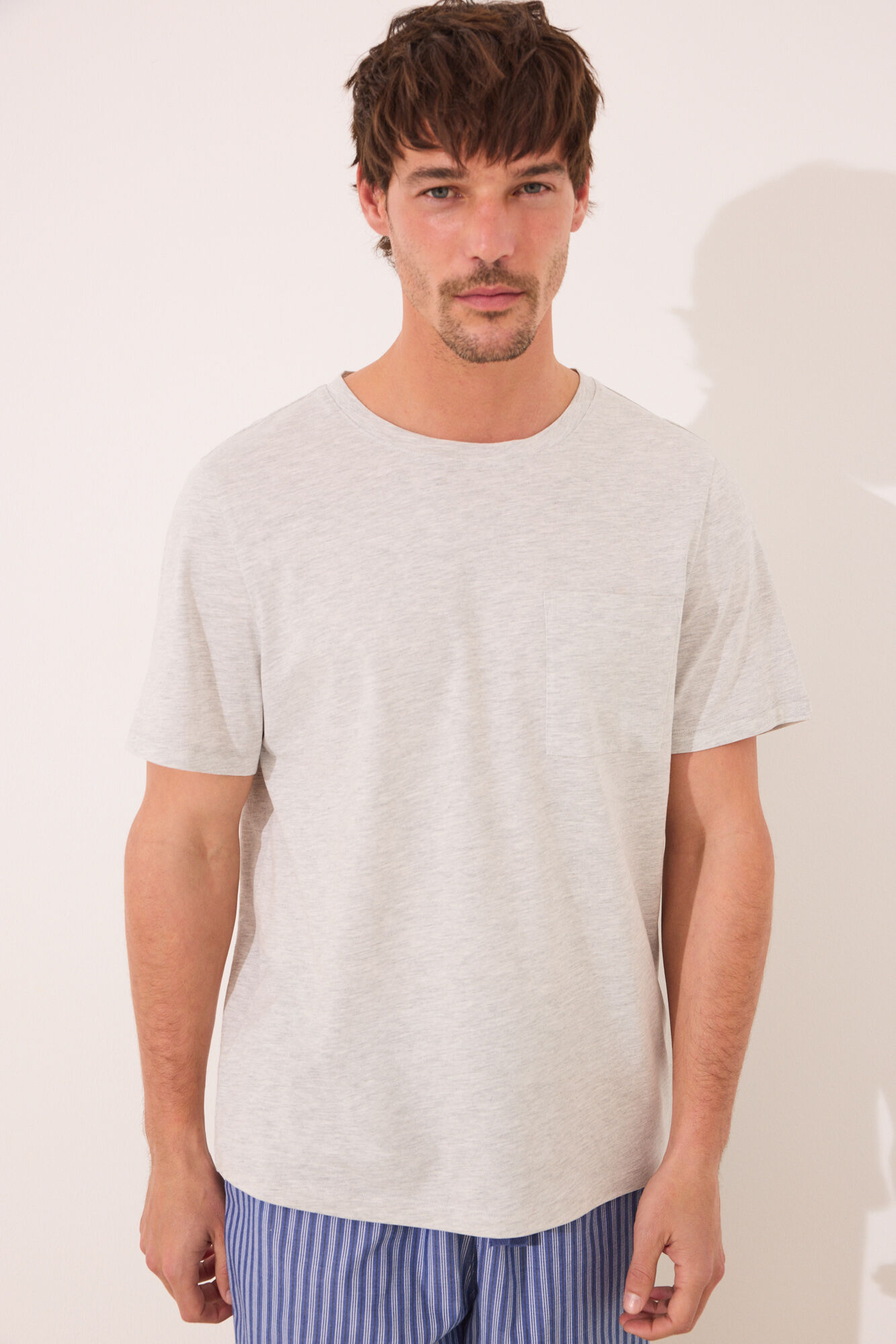 Women'secret Pijama short de algod&oacute;n gris oscuro gris