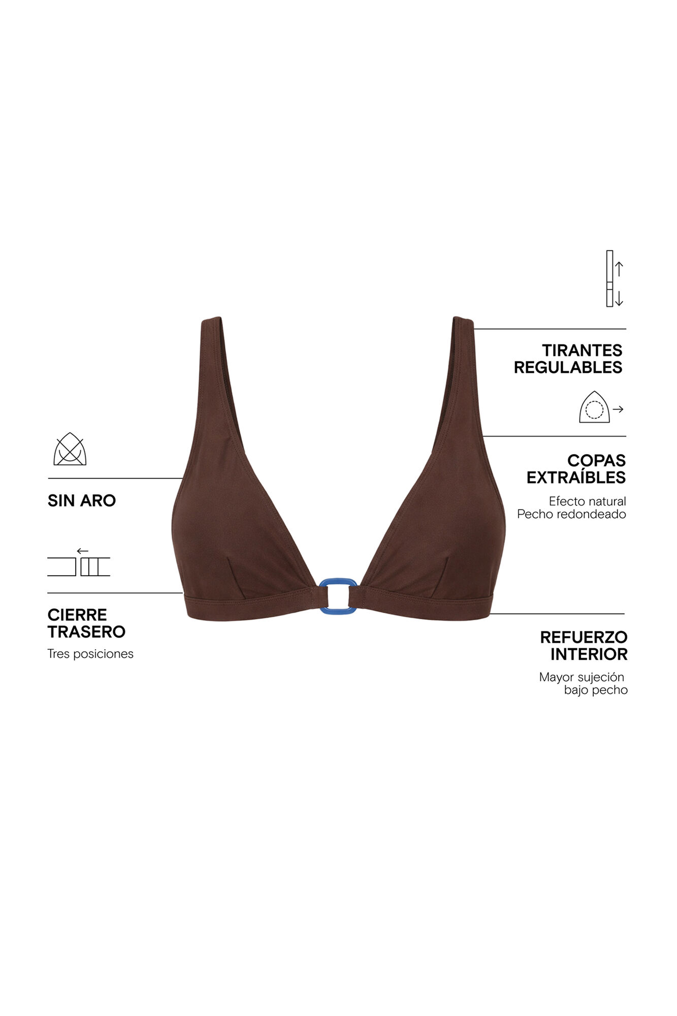 Women'secret Top bikini halter caf&eacute; caf&eacute;