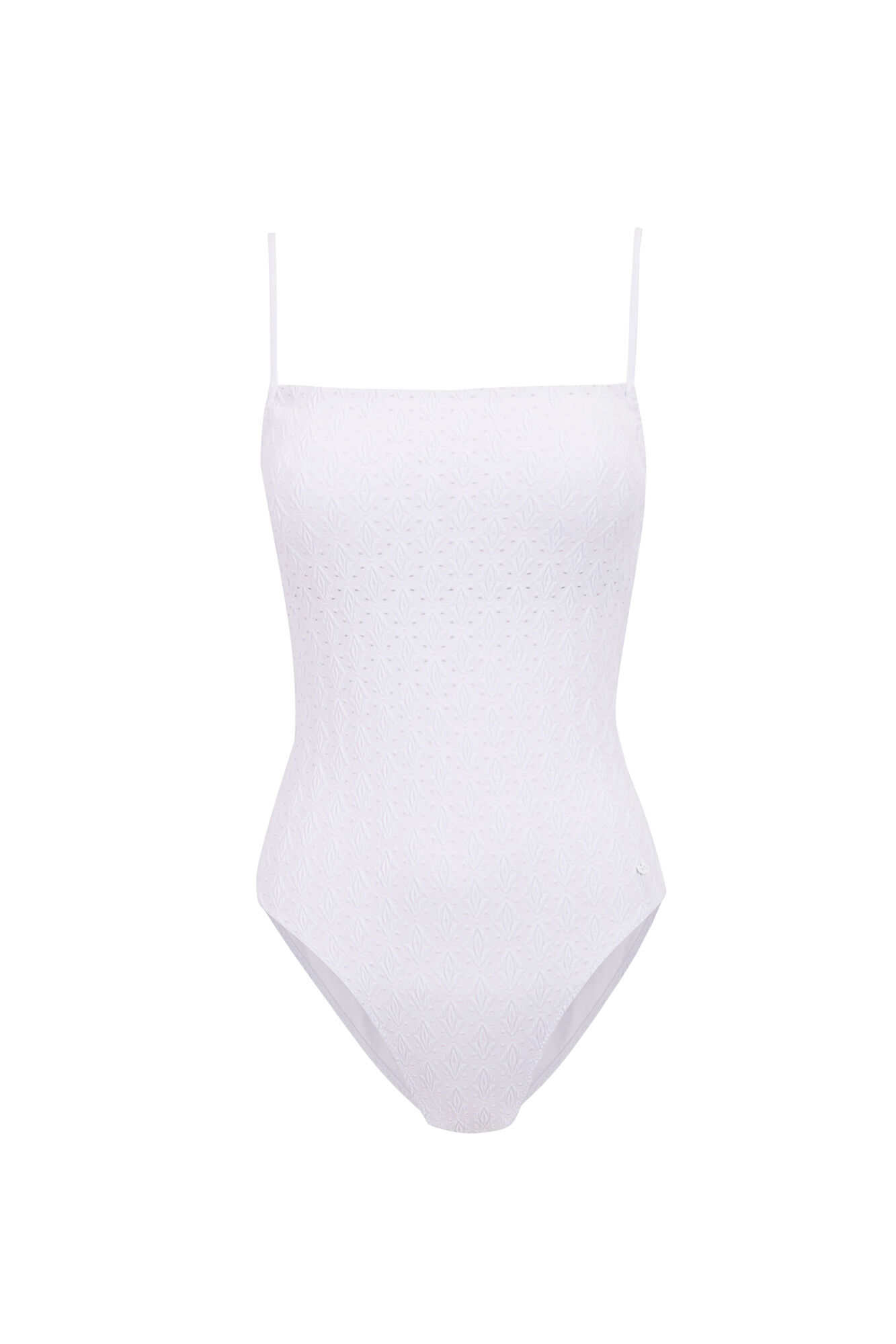 Women'secret Traje de ba&ntilde;o de escote recto con bordado blanco blanco
