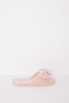 Womensecret Pantuflas casa lazo Smiley rosa