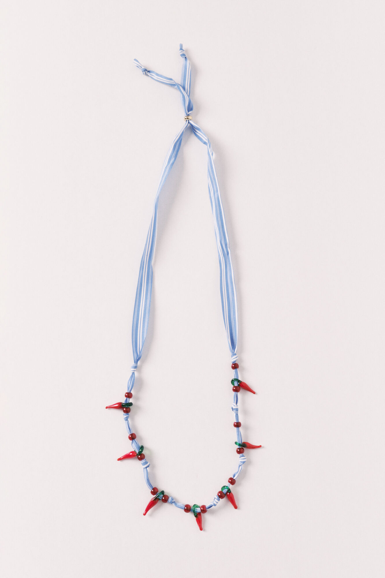 Women'secret Collar de tela con cuentas chili azul