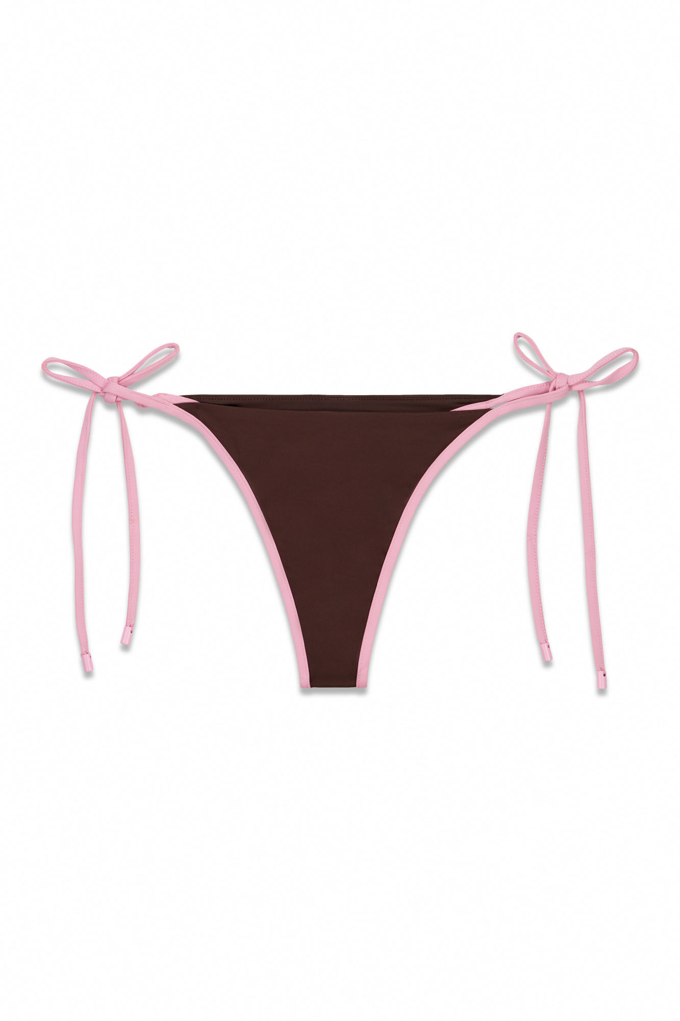 Women'secret Panty de bikini tanga contraste marr&oacute;n caf&eacute;