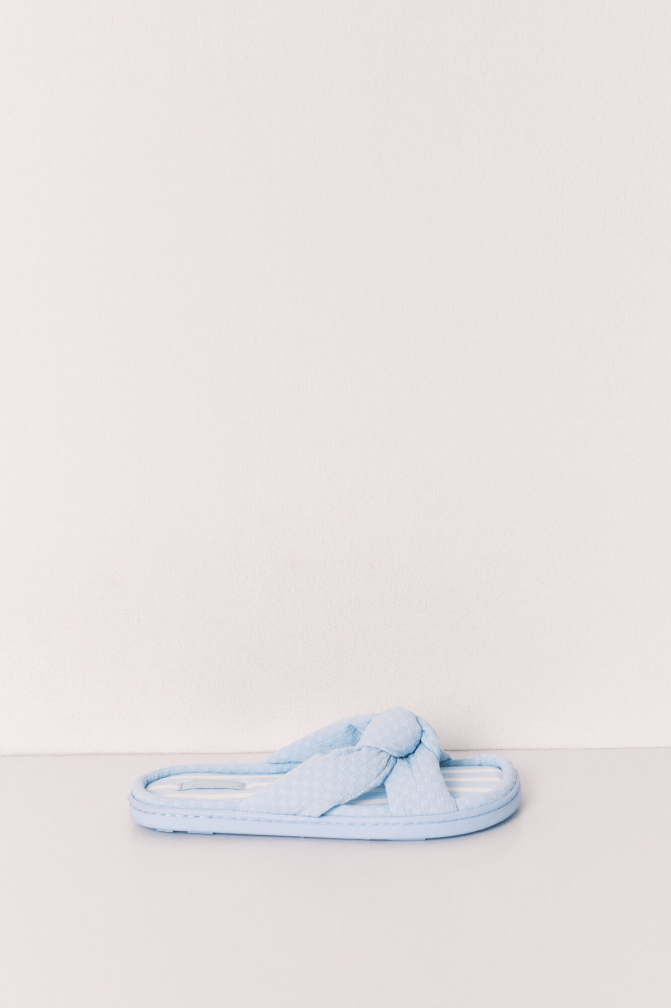 Women'secret Pantuflas con lazo voluminoso azul azul