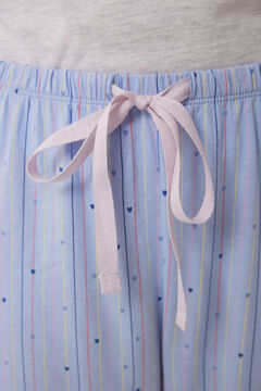 Womensecret Pijama 100% algodón azul corazones gris