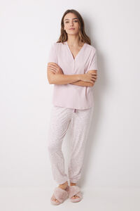 Womensecret Pantalón skinny súper soft animal print rosa