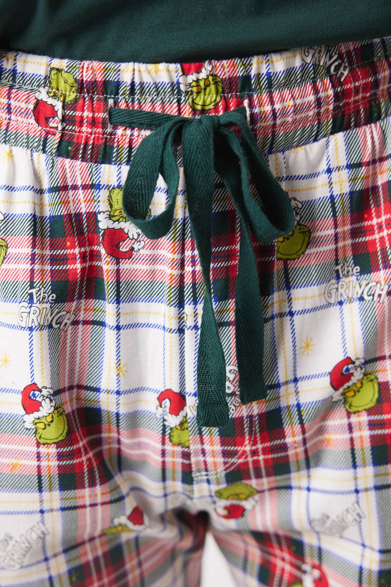 Women'secret Pijama masculina 100% algod&oacute;n cuadros Grinch verde
