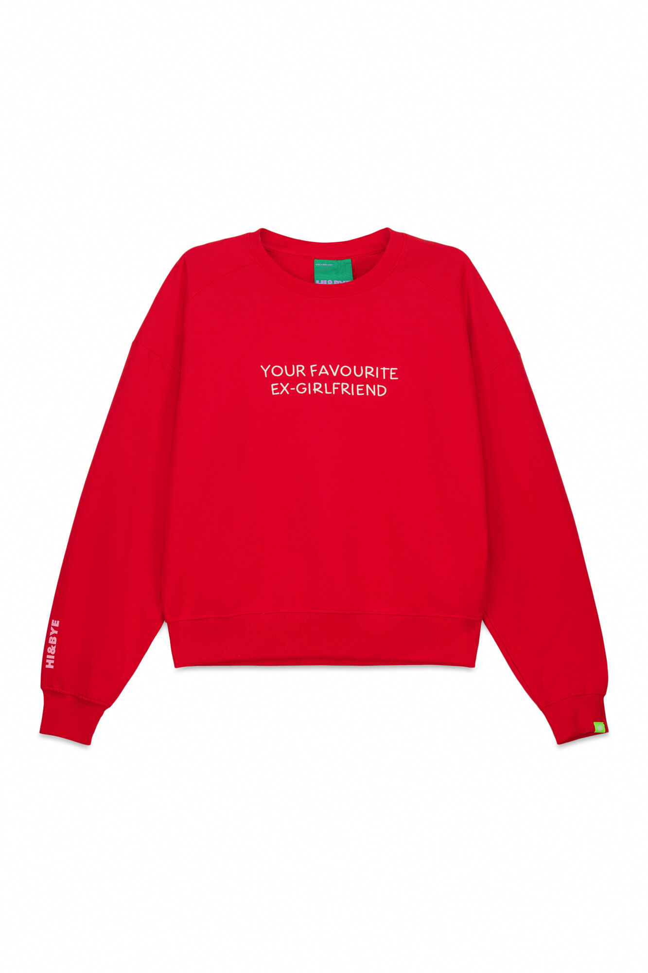 HI&BYE Sudadera corta lisa de algod&oacute;n roja rojo