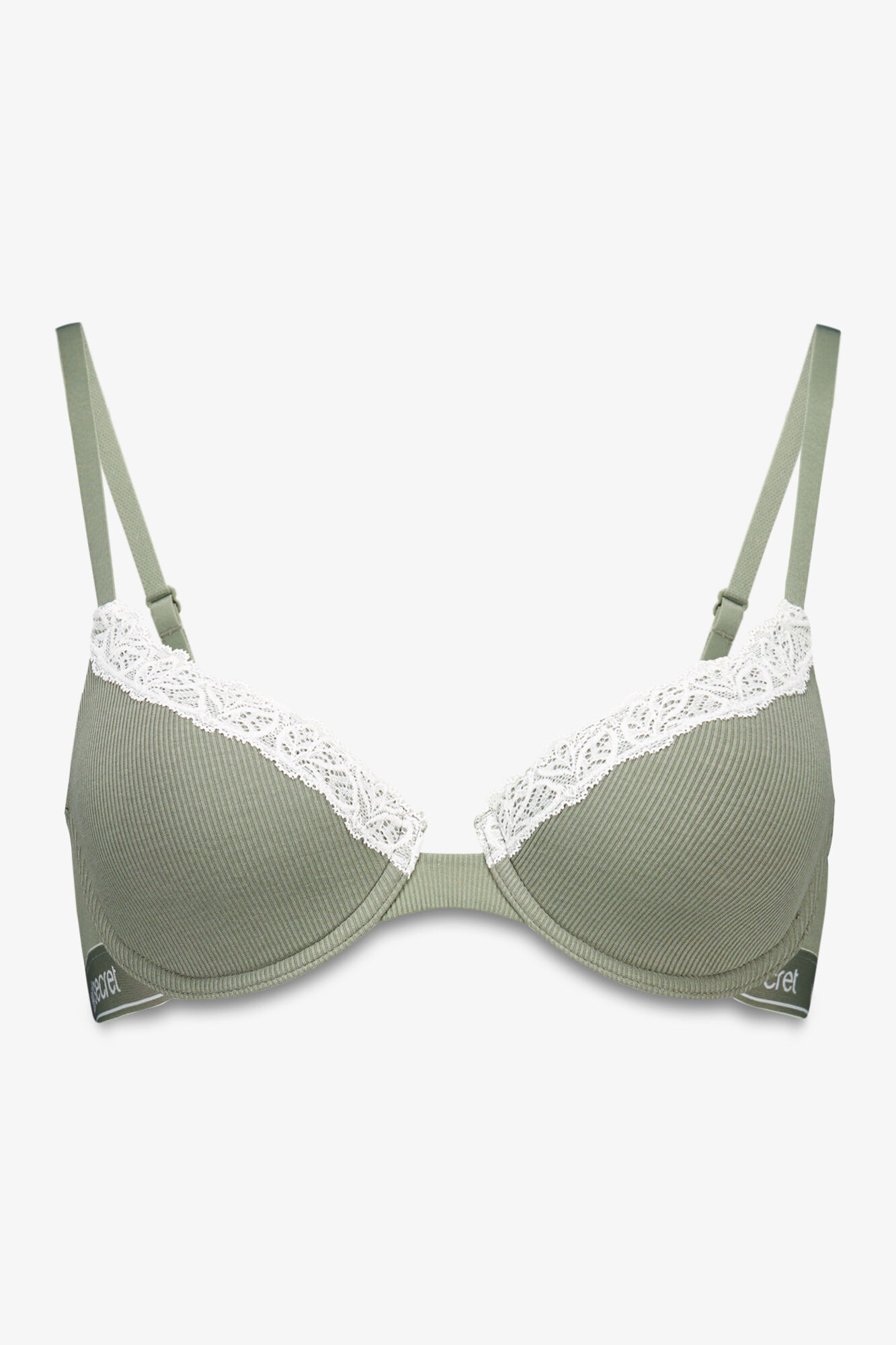 Women'secret BEAUTIFUL brasier cl&aacute;sica de algod&oacute;n color caqui kaki