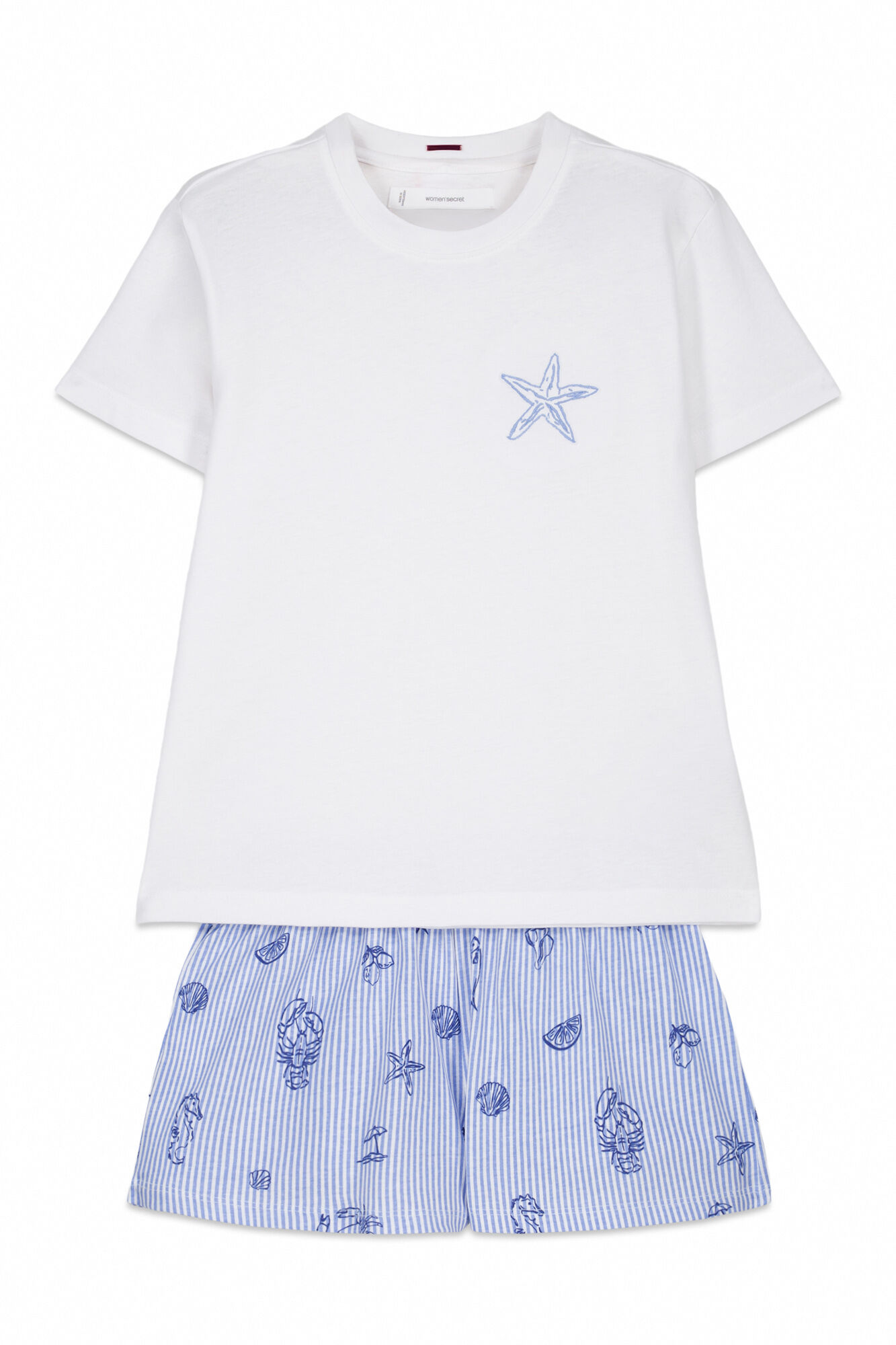 Women'secret Pijama corta infantil de algod&oacute;n Family Collection marfil