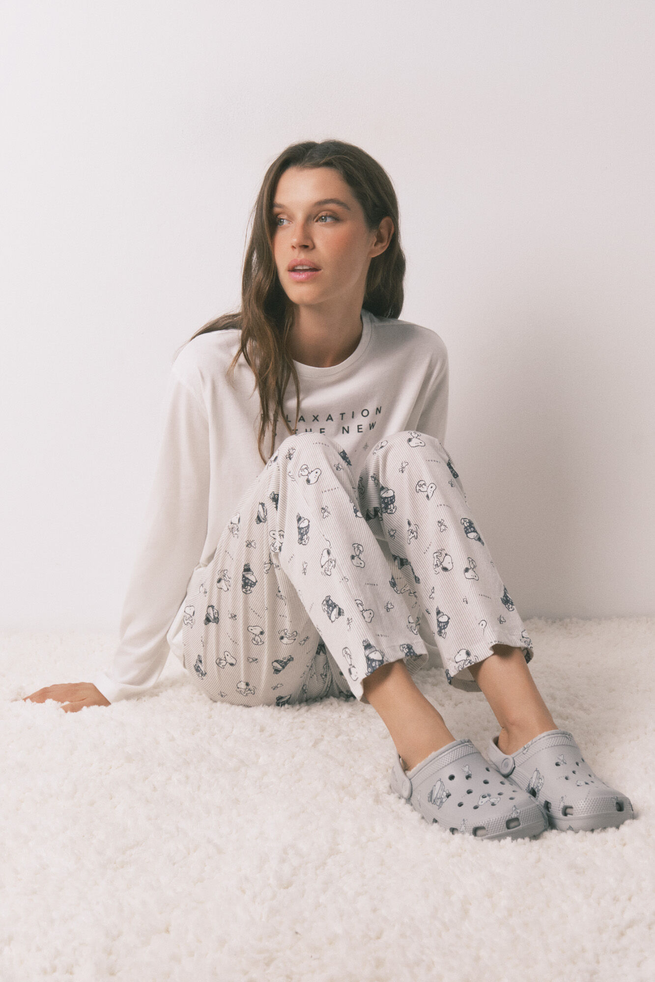 Women'secret Pantuflas para casa de piel borrego de Snoopy