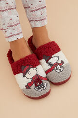 Womensecret Pantuflas Snoopy tricolor blanco
