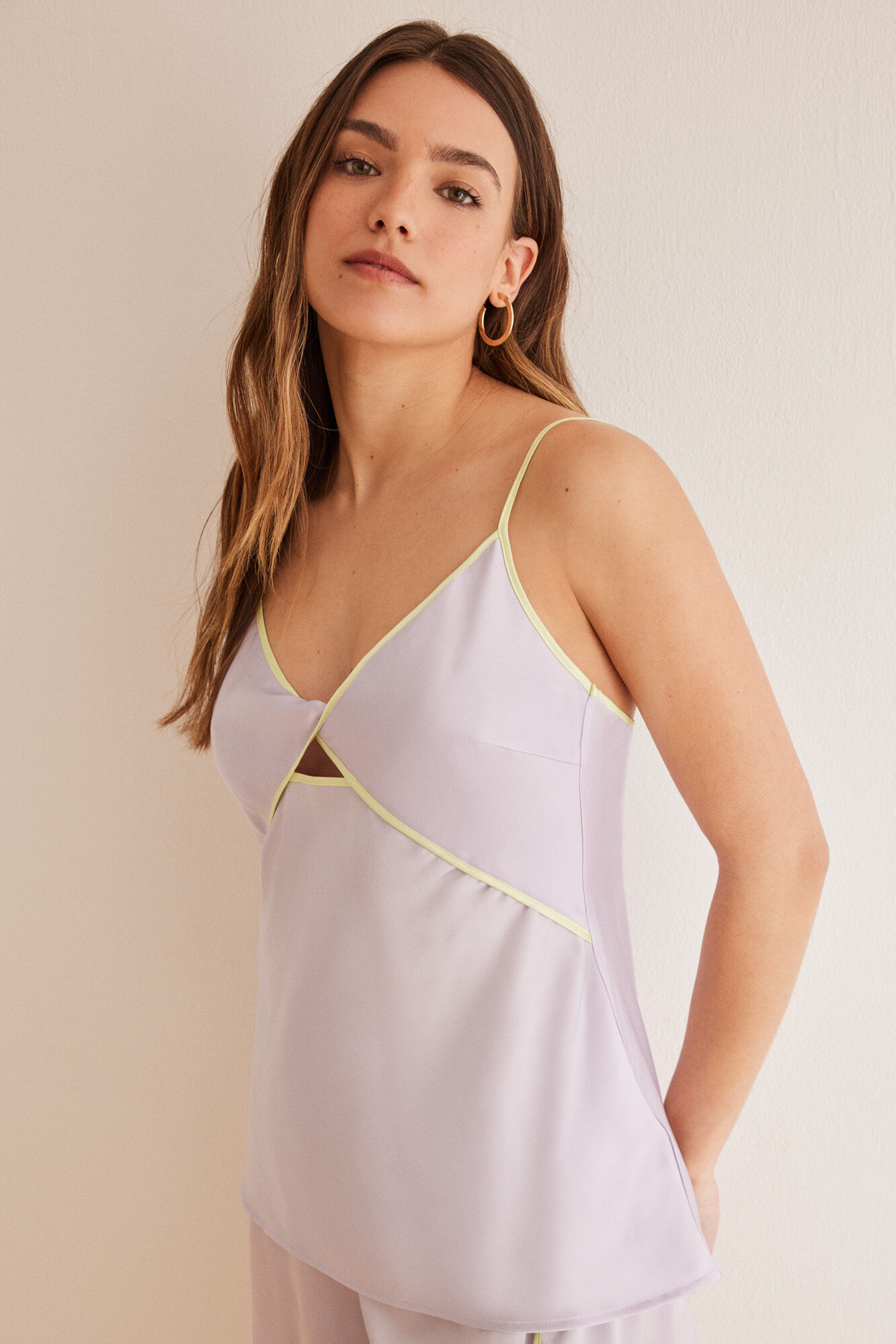 Women'secret Pijama corto sat&eacute;n lila 