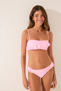Womensecret Panty de bikini clásica con volante en color rosa rosa