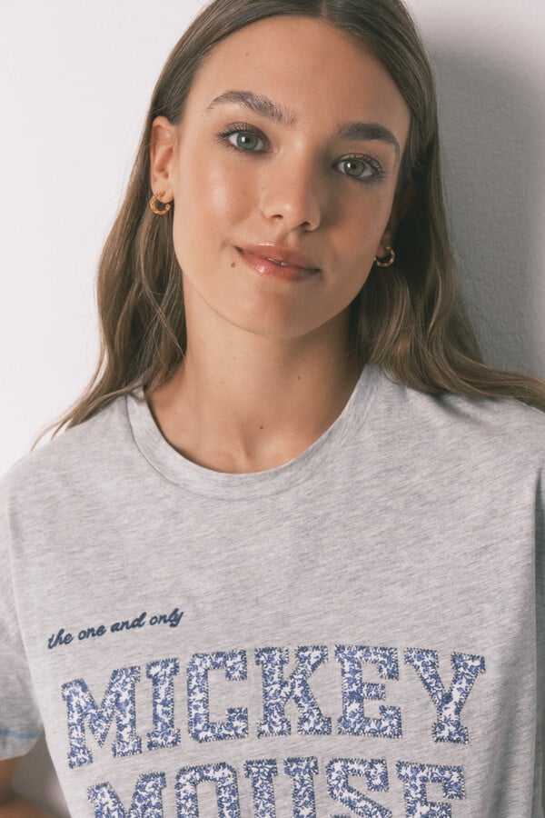 Women'secret Pijama capri de algodón gris Mickey  gris