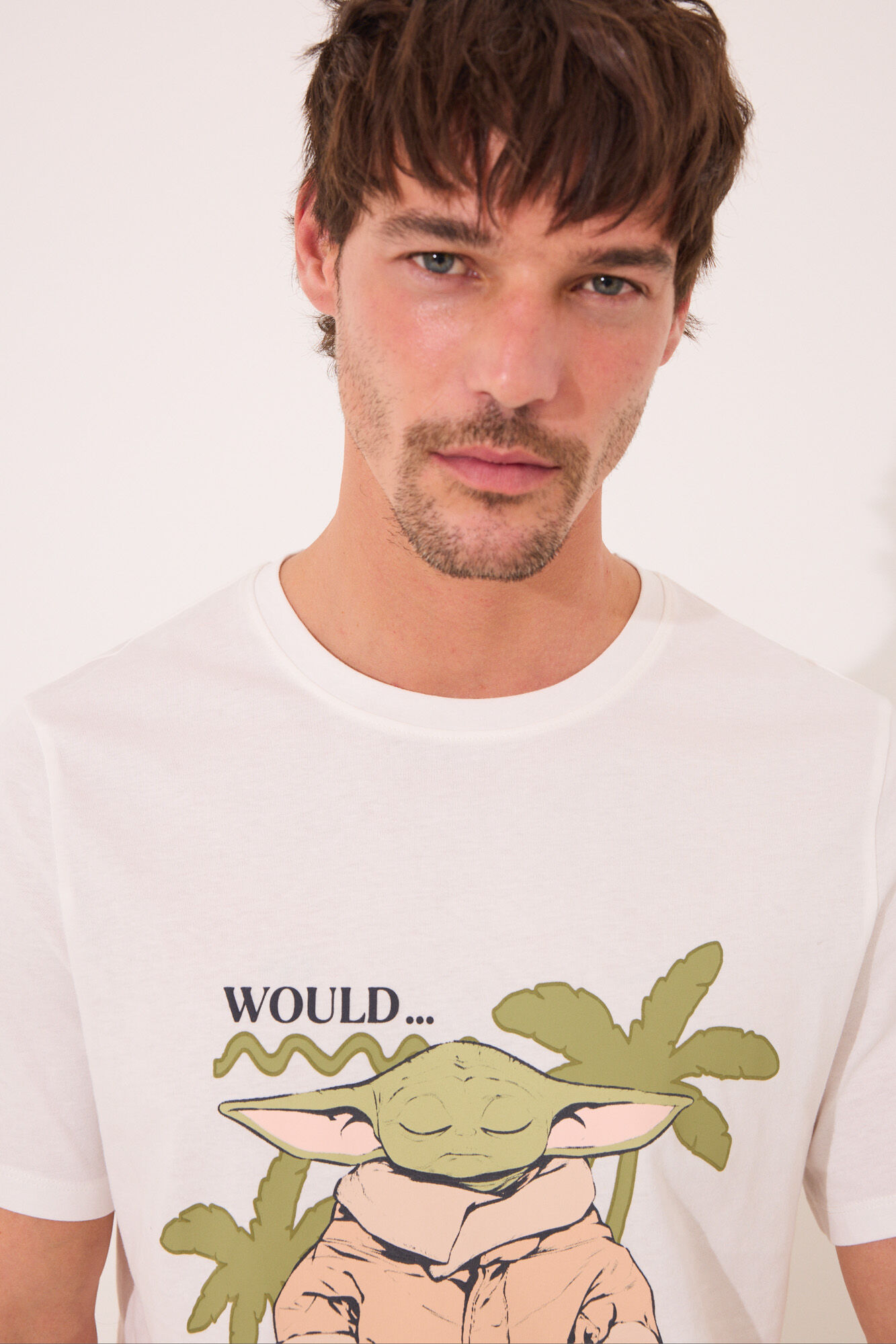 Women'secret Pijama short de algod&oacute;n de Yoda gris gris