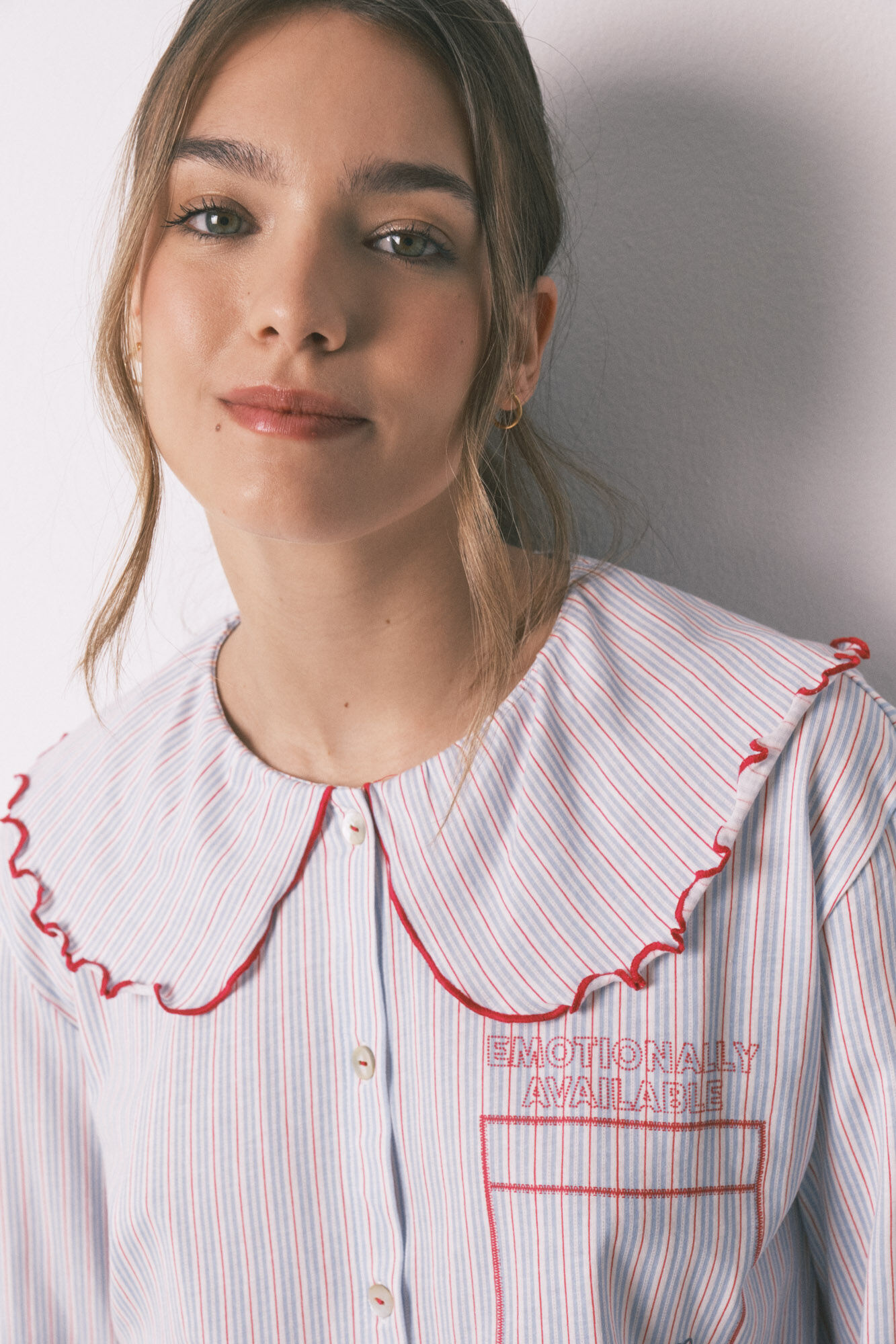 Women'secret Pijama larga de algod&oacute;n cuello Peter Pan estampado