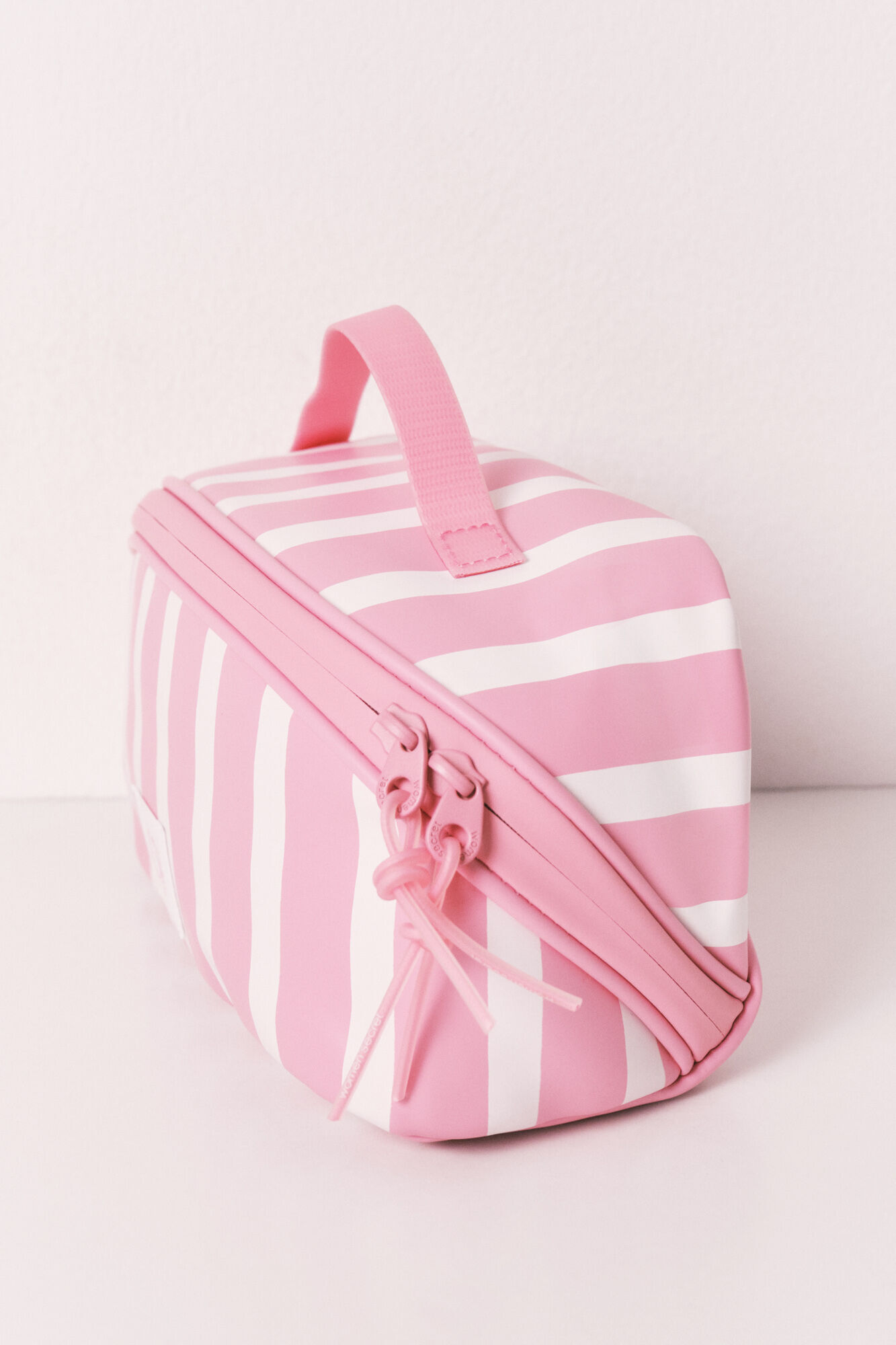 Women'secret Neceser mediano de rayas rosa rosa