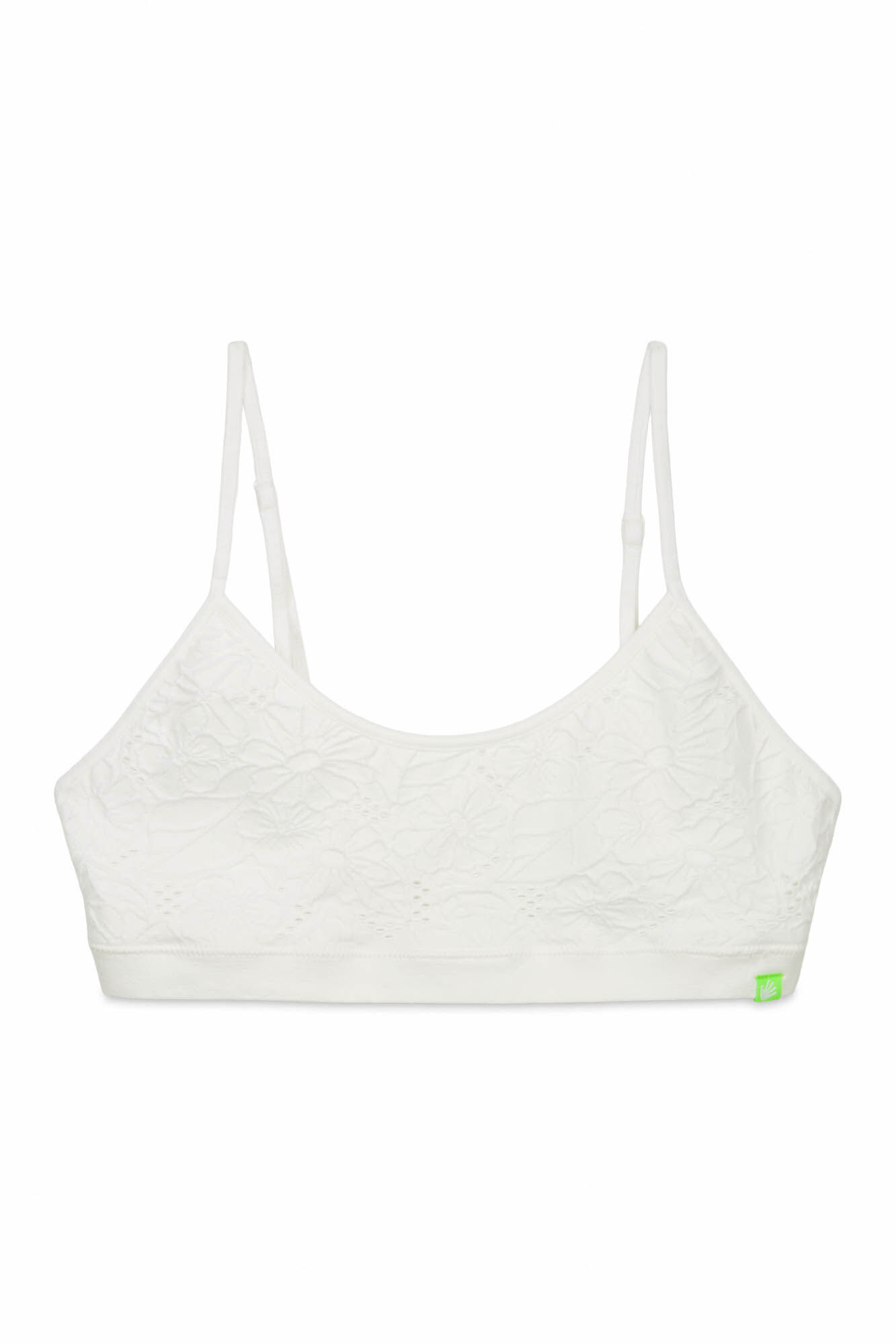 HI&BYE Brasier top sin costuras floral blanco marfil