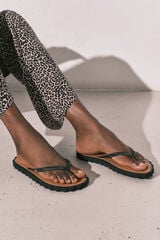 Women'secret Chanclas de dedo efecto ondas negras negro