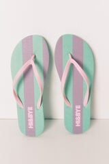 HI&BYE Chanclas estampado de rayas verde verde