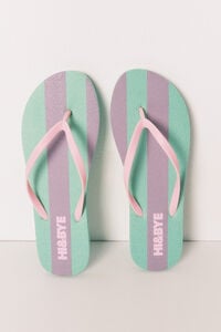 HI&BYE Chanclas estampado de rayas verde