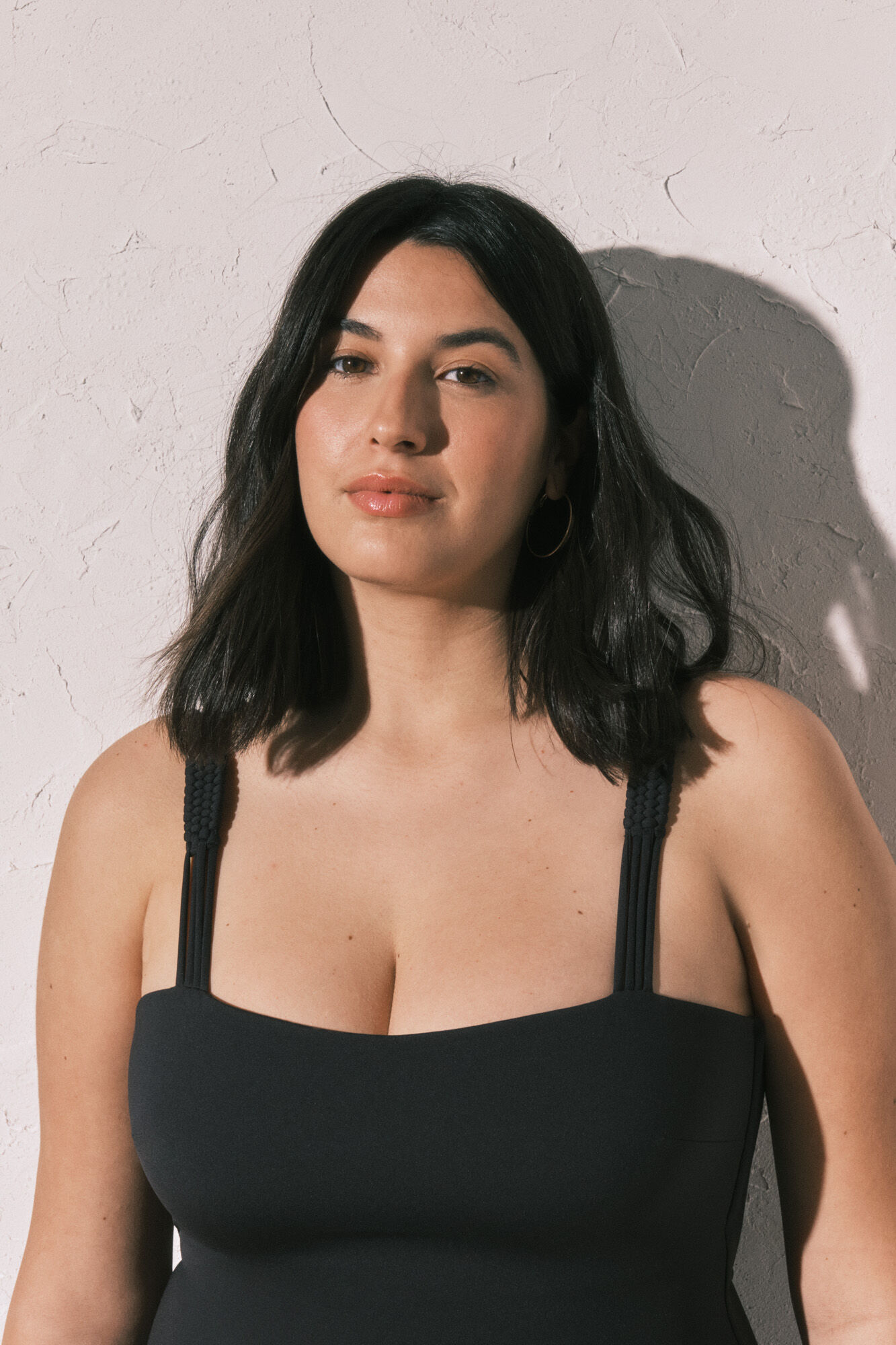 Women'secret Traje de ba&ntilde;o moldeador de escote recto negro negro