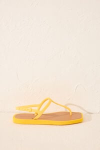 Womensecret Chanclas entrelazadas con puntera cuadrada amarillo