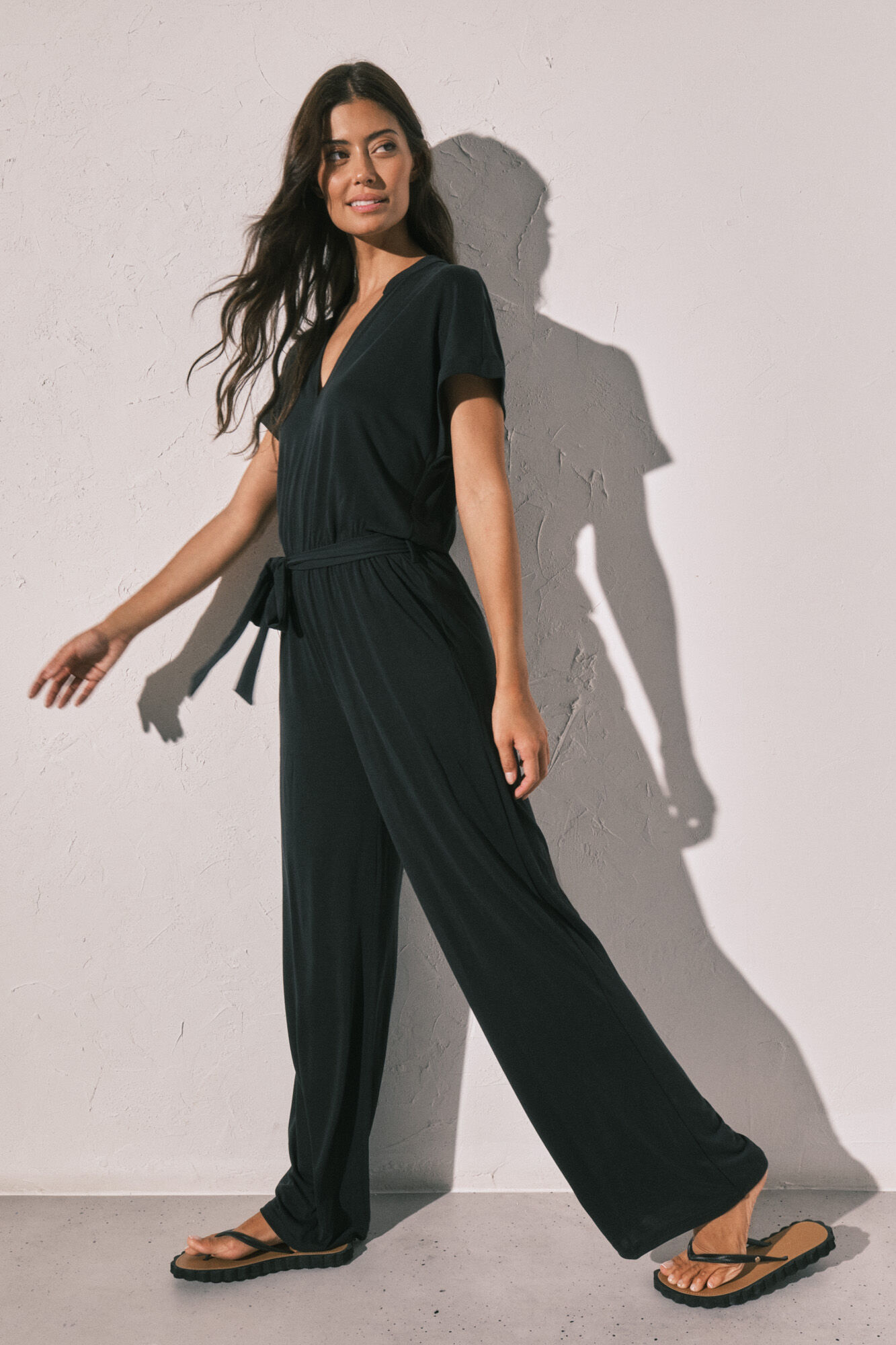 Women'secret Jumpsuit largo fluido negro negro