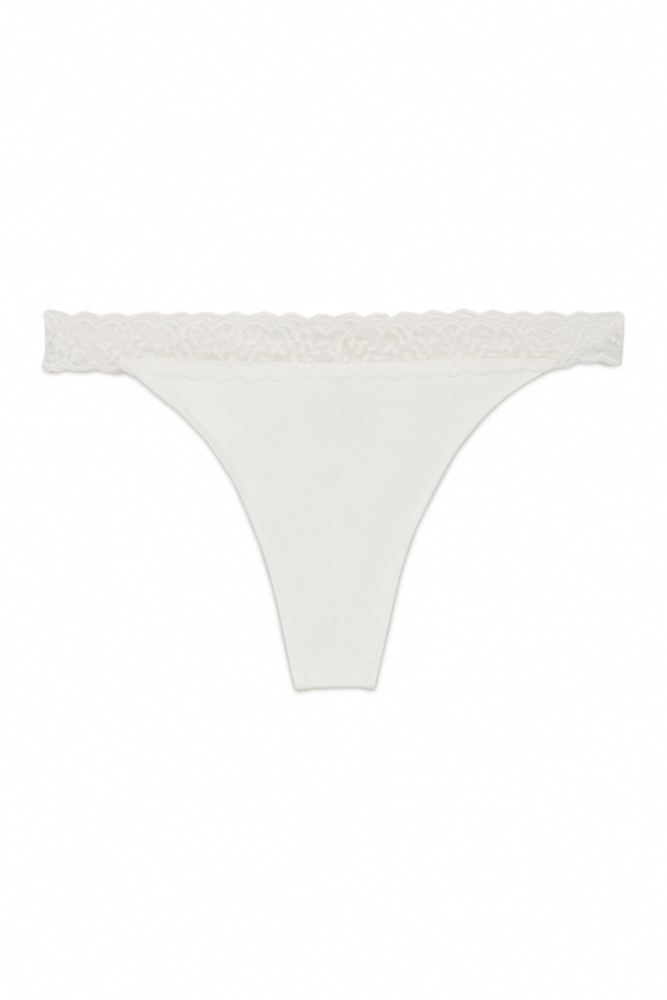 Women'secret Tanga de encaje tanga blanco