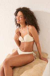 Womensecret Panty de bikini clásica con tirantes blancas marfil