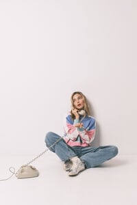 HI&BYE Sudadera color block de felpa de algod&oacute;n