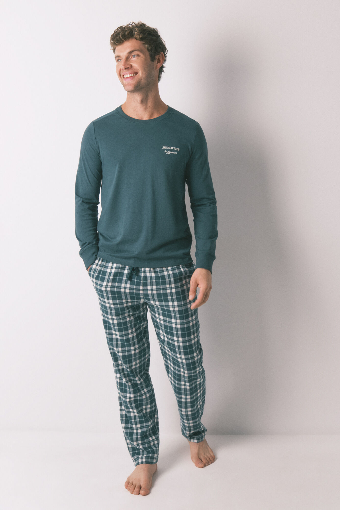 Women'secret pijama larga verde