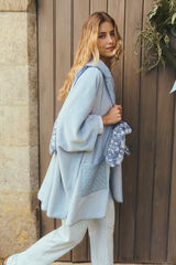 Women'secret Poncho short de forro polar azul en relieve azul