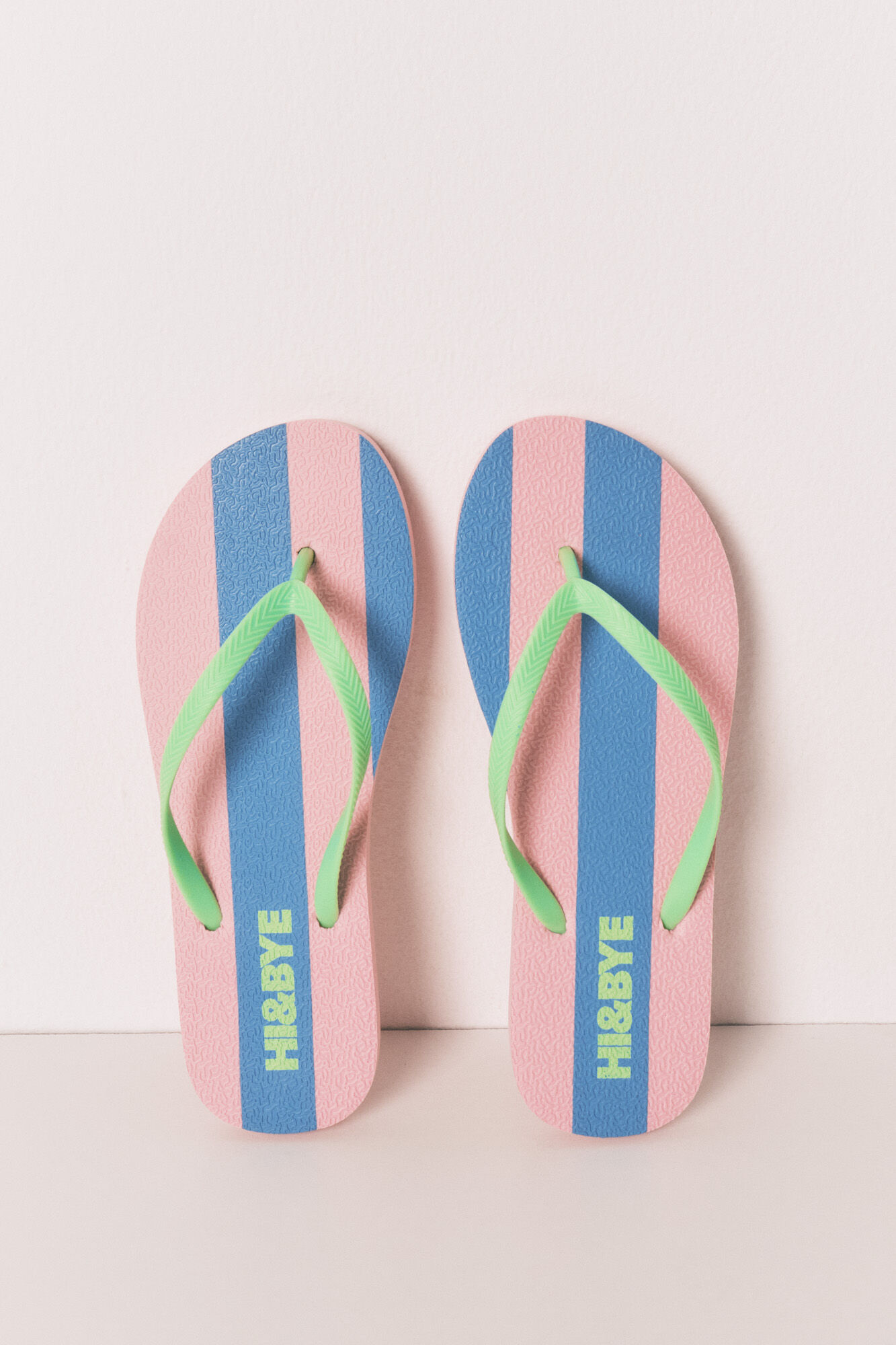 HI&BYE Chanclas estampado de rayas azul azul