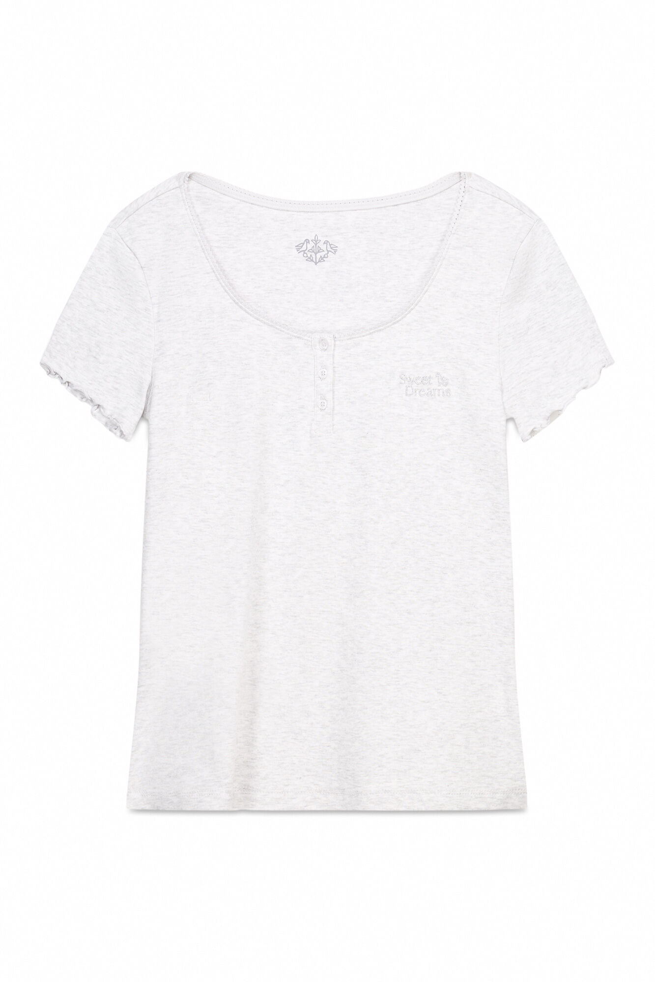 Women'secret Playera de manga corta de algod&oacute;n gris  gris