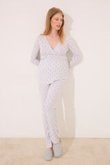 Womensecret Pijama de premamá gris de soft touch gris