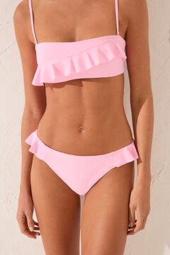 Womensecret Panty de bikini clásica con volante en color rosa rosa