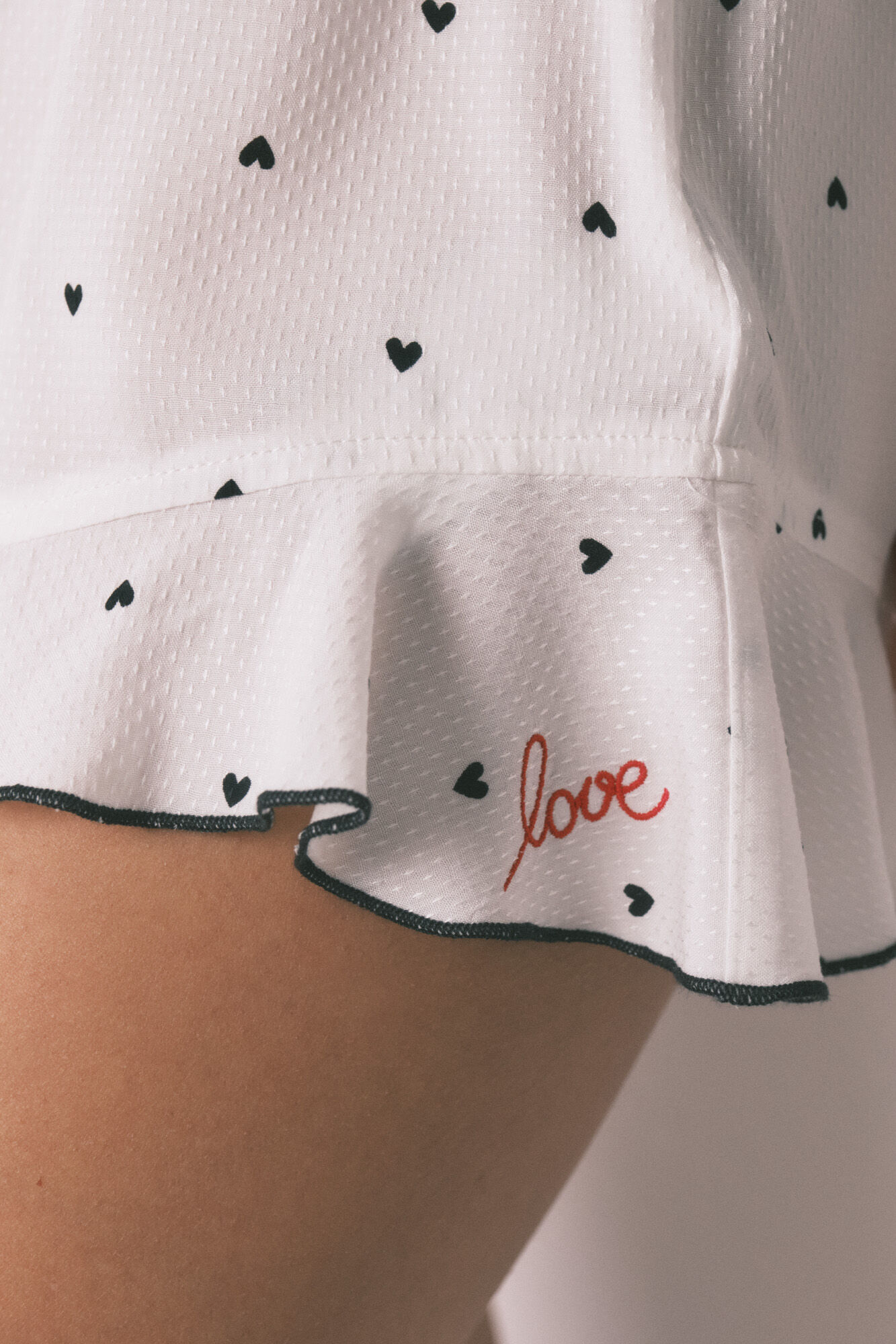 Women'secret Pijama corta de tirantes con estampado de corazones blanca blanco