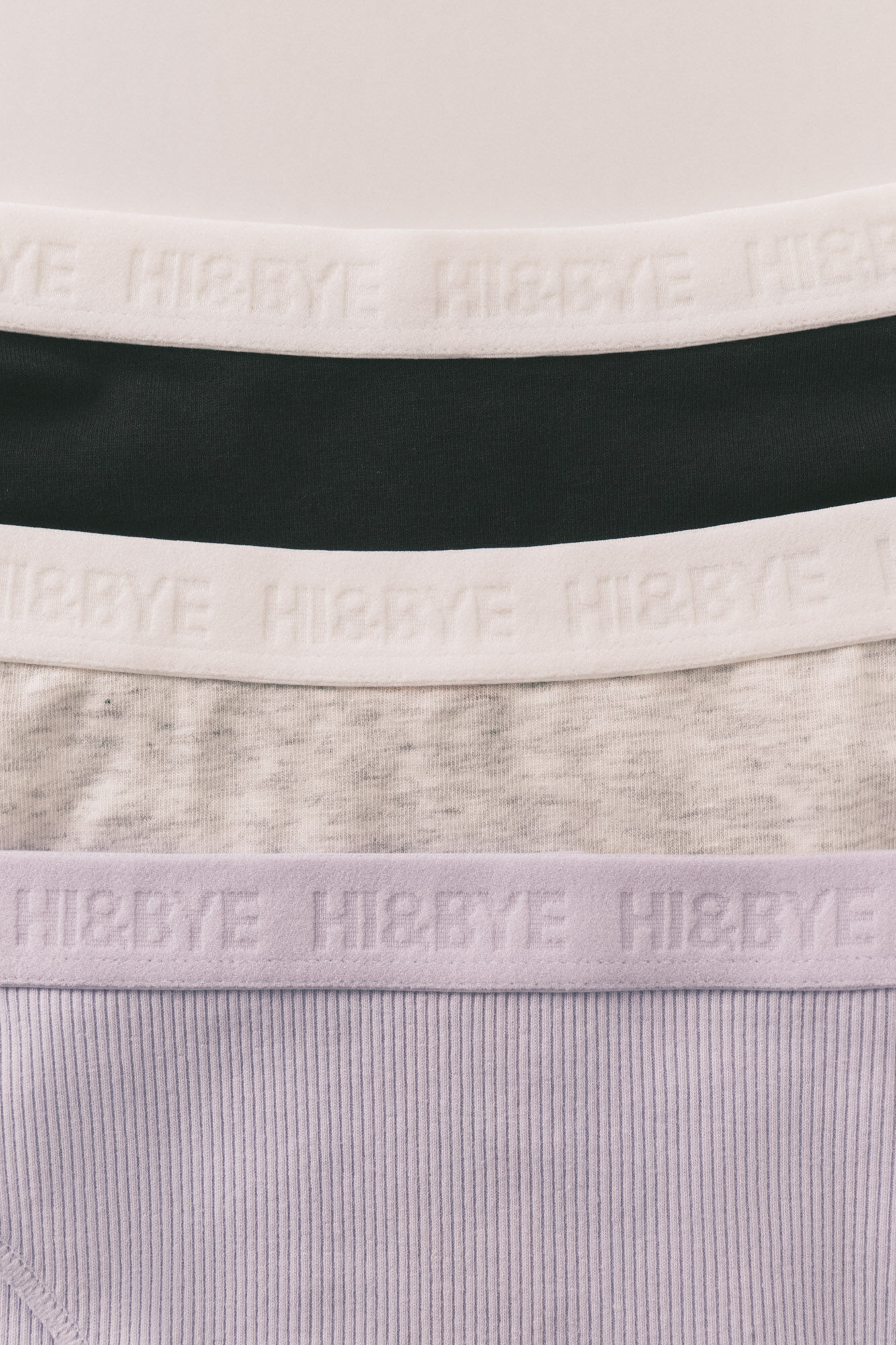 HI&BYE Pack de 3 panties cl&aacute;sicas negras, lila y gris blanco
