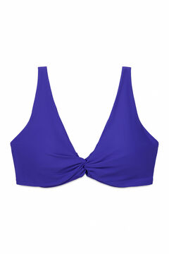 Womensecret Top de bikini con cuello halter y capacidad en color azul eléctrico estampado